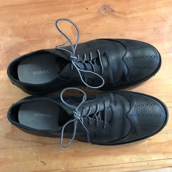 Sorel size 11 work shoes black wing tip oxfords - Picture 11 of 12